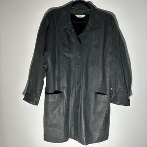 Dart By Sibylle Lyn Snakeskin Leather Coat With Faux Fur Lining‎ Sz 28x46